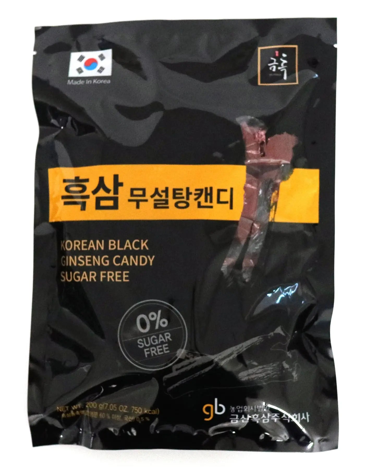 GeumHeuk Korean Panax Black Ginseng Candy Real Sugar Free (200g X 2 Bags (400g)) - NO Corn Syrup. Smooth Breath Refresher Healthy Candy Best Taste and Sugar Free Energy Candy