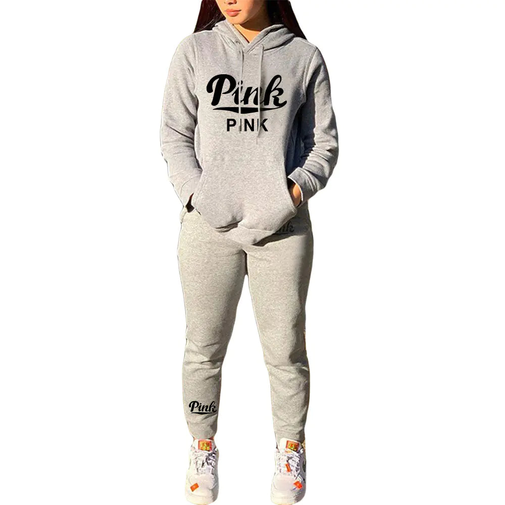 N8999P3 Plus Size Casual Printed Sweatshirt Set
