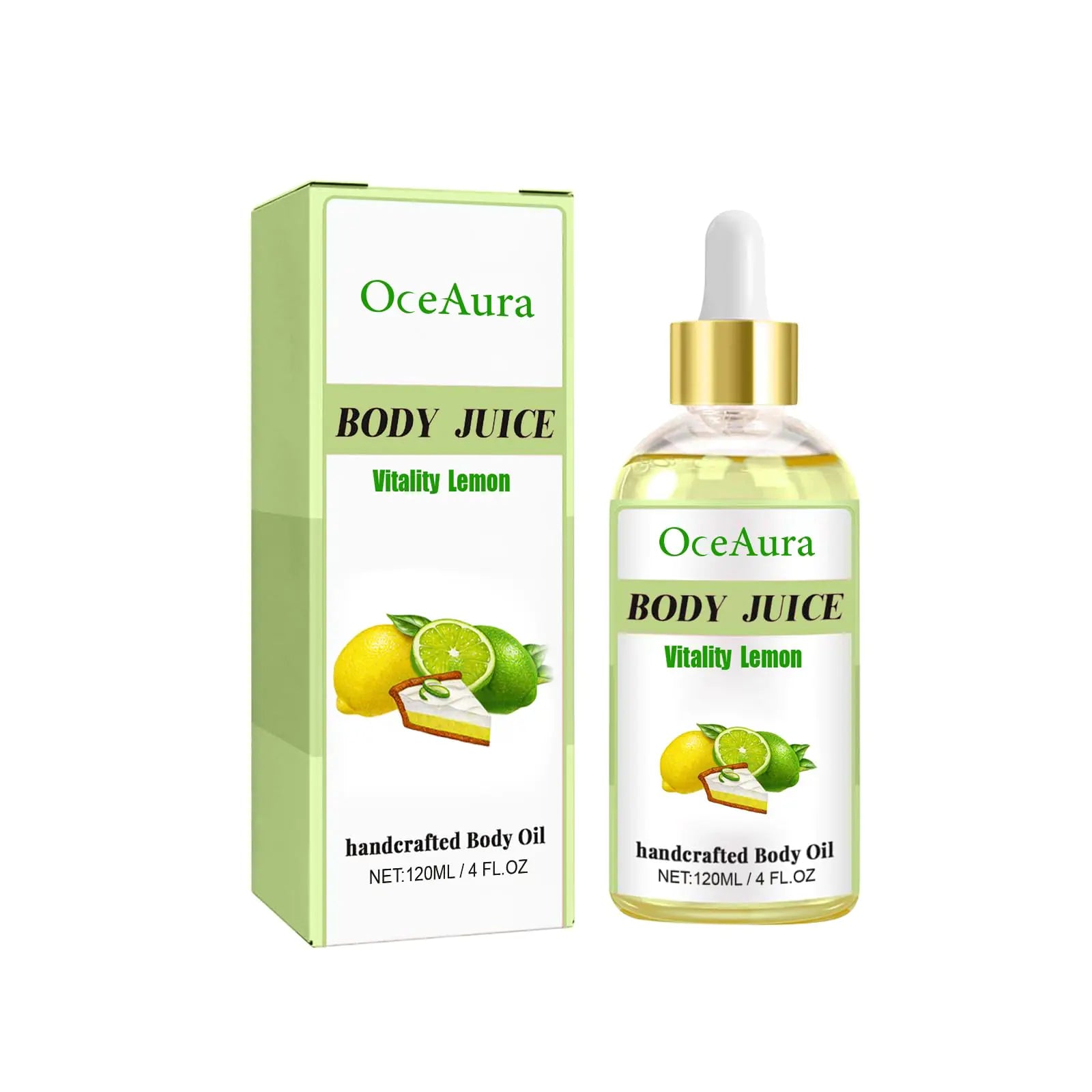 Hoegoa Body Juice Oil - Hand Craft Body Oil Lemon Birthday cake Cinnamon Bun Vanilla Cream Peach Mango Body Oil Nourishing Hydrating Moisturizing Essential Oil 4 FL.OZ (Lemon One Size)