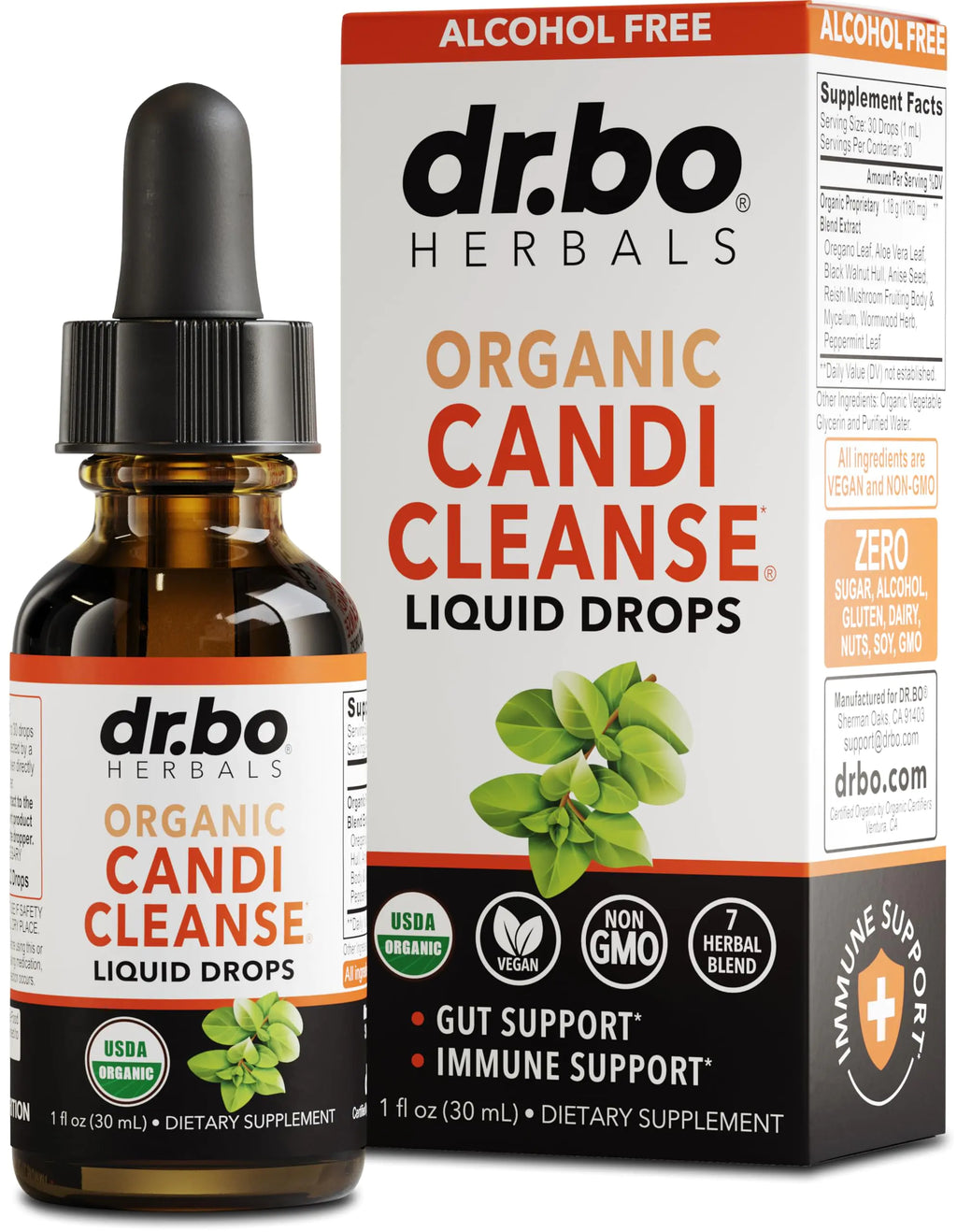 Candi Cleanse Support Supplement Drops - Organic Oregano Oil Drops Liquid & Black Walnut Wormwood - Extra Strength Overgrowth Balance Complex Natural Oral Gut Cleanser Detox Health Supplements 1 oz