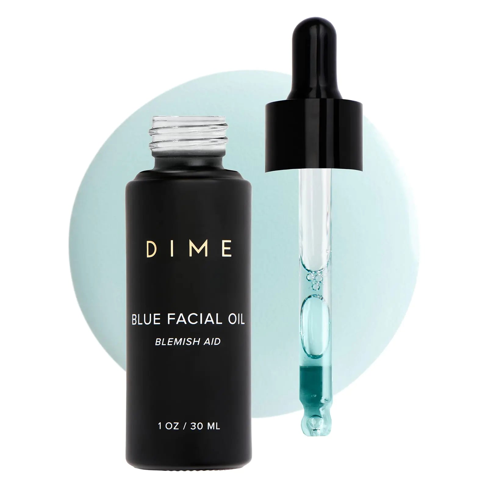 DIME Beauty Blue Facial Oil Blemish Spot Treatment with Blue Tansy Oil Black Cumin Seed Oil Rosehip Oil and Grapeseed Oil 1 oz / 30 mL